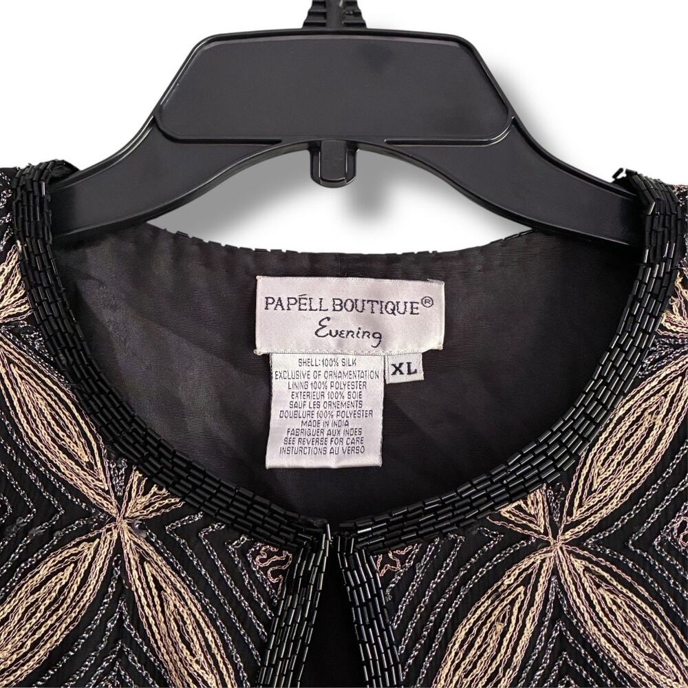 Vintage Papell Boutique Evening beaded cardigan jacket Size XL - Picture 7 of 8